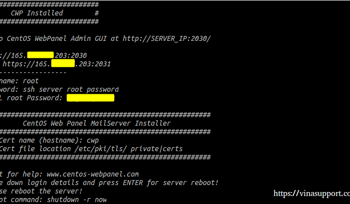 Thong Tin Dang Nhap CentOS Web Panel