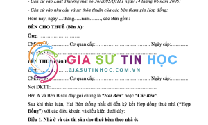 Mẫu Hợp Đồng Thuê Nhà Chuẩn 2026 – Tải Miễn Phí, Cập Nhật Mới Nhất